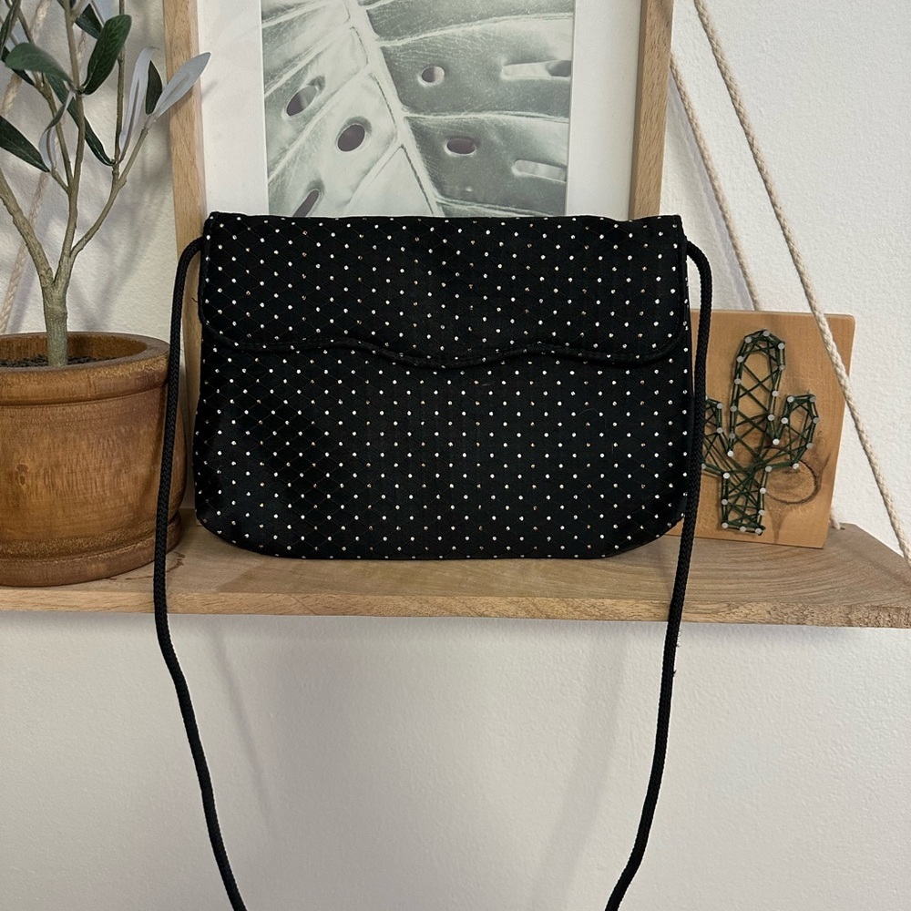 NWOT satin polka dot purse